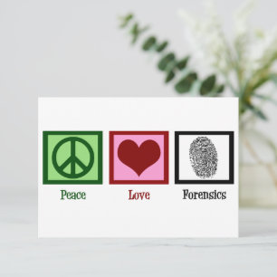 Carte Peace Love Forensics Department Forensic Lab Card