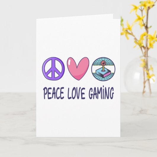 Carte Peace Love Gaming (Fleur jaune)