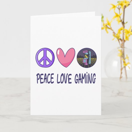 Carte Peace Love Gaming (Fleur jaune)