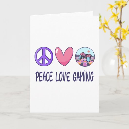 Carte Peace Love Gaming (Fleur jaune)
