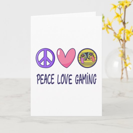 Carte Peace Love Gaming (Fleur jaune)