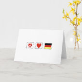 Carte Peace Love Germany Portrait salutation (Fleur jaune)