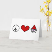Carte Peace Love Gnome (Fleur jaune)