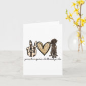 Carte Peace Love Gsp Allemand Pointer Pointer Dog Log (Fleur jaune)