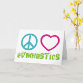 Carte Peace Love Gymnastique (Fleur jaune)