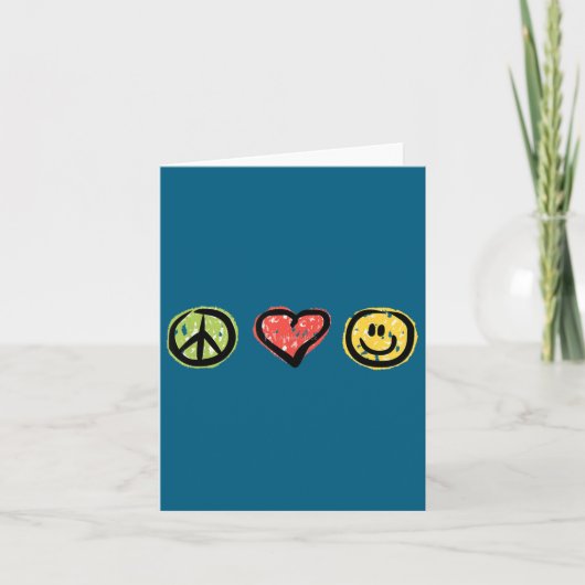 Carte Peace Love Hapness Insrational Hipe Gift  (Devant)