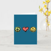 Carte Peace Love Hapness Insrational Hipe Gift  (Fleur jaune)