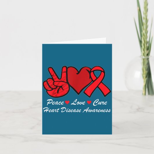 Carte Peace Love Heart Disease Awareness Chd Suprt Wear (Devant)