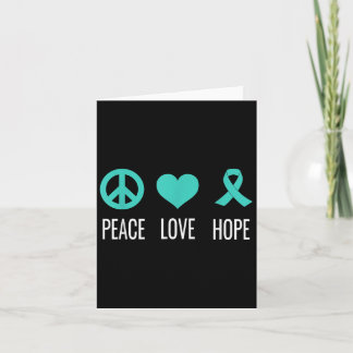 Carte Peace Love Hope Cancer de l'ovaire Sensibilisation