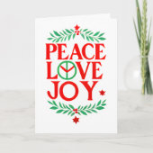 Carte Peace Love Joy Noël Festive Holiday (Devant)