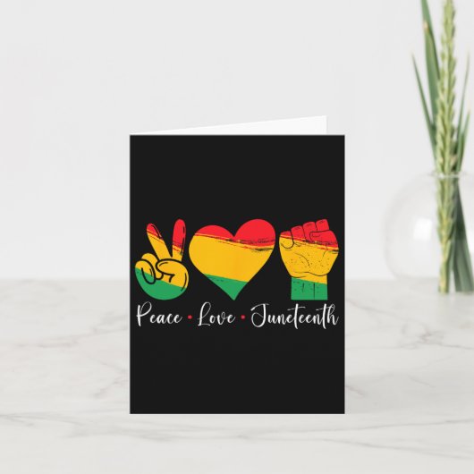 Carte Peace Love Junet1865 Black Pride Hommes Femmes K (Devant)