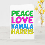 Carte Peace Love Kamala Harris Cute Card (Fleur jaune)