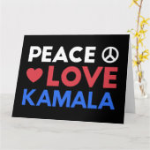 Carte Peace Love Kamala I - Kamala Harris Pour Président (Fleur jaune)