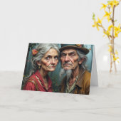 Carte Peace Love & Longevity Wrinkled Rebels Couple Card (Fleur jaune)