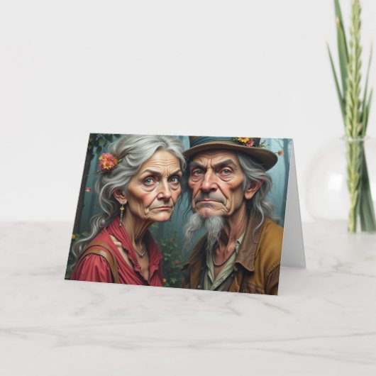 Carte Peace Love & Longevity Wrinkled Rebels Couple Card (Devant)