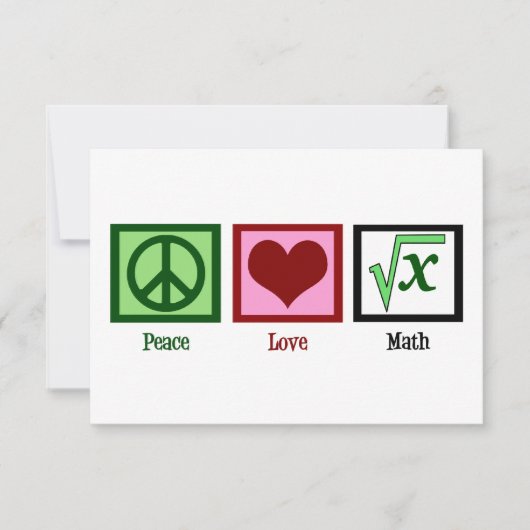 Carte Peace Love Math Enseignant Cute Algebra (Devant)