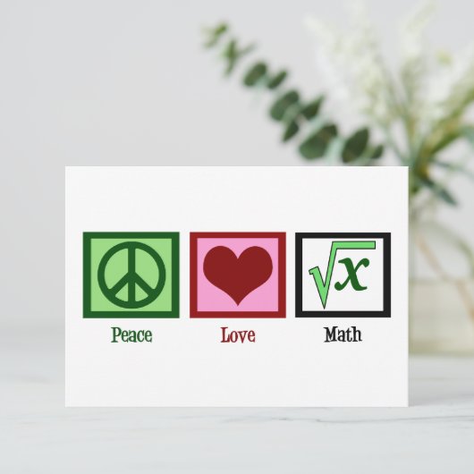 Carte Peace Love Math Enseignant Cute Algebra (Debout devant)