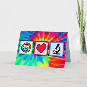 Carte Peace, love, microscopes