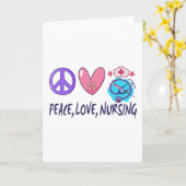 Carte Peace Love Nuring (Fleur jaune)