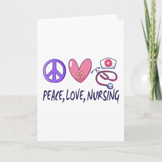 Carte Peace Love Nuring (Devant)