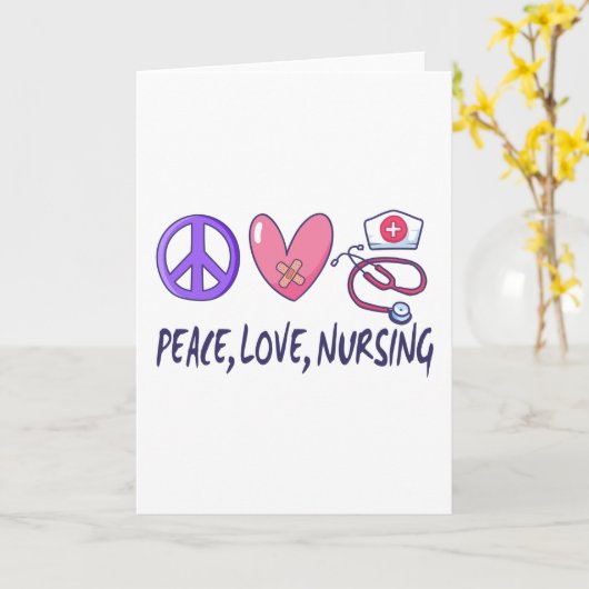 Carte Peace Love Nuring (Fleur jaune)