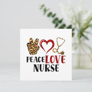 Carte Peace Love Nurse - Cute Nurse Design (2)