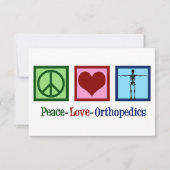 Carte Peace Love Orthopedics mignonne Orthopedist Card (Devant)