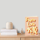 Carte Peace Love Peach Retro Super 18e Joyeux anniversai