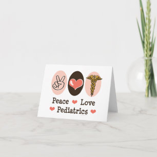 Carte Peace Love Pediatrics Pediatrician Note Card