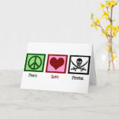 Carte Peace Love Pirates (Fleur jaune)