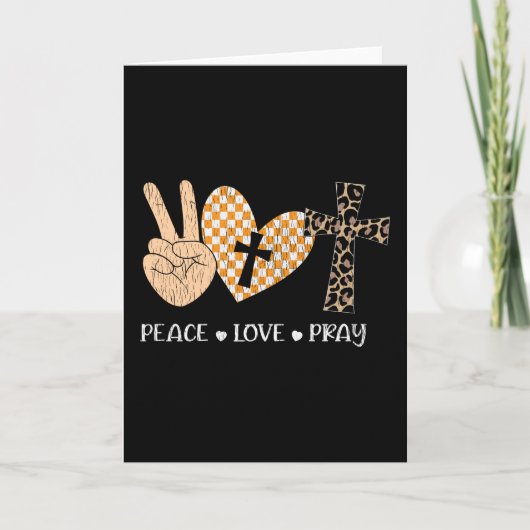 Carte Peace Love Pray Thanksgiving Christmas Christian (Devant)