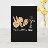 Carte Peace Love Pray Thanksgiving Christmas Christian (Fleur jaune)