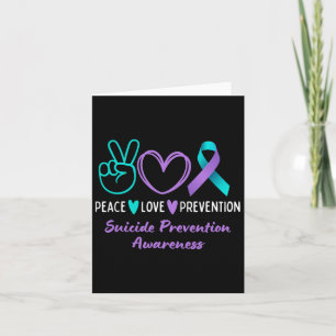 Carte Peace Love Prévention Suicide Sensibilisation Turq