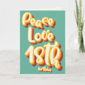 Carte Peace Love Retro Super Sunset 18e Joyeux anniversa (Devant)