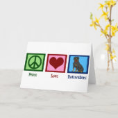 Carte Peace Love Rottweilers (Fleur jaune)