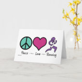Carte Peace Love Running (Fleur jaune)
