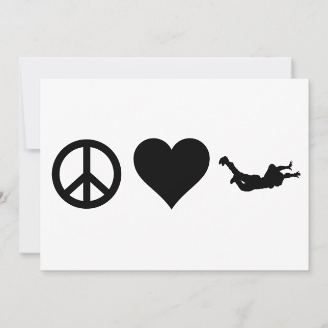 Carte Peace Love Skydiving (Devant)
