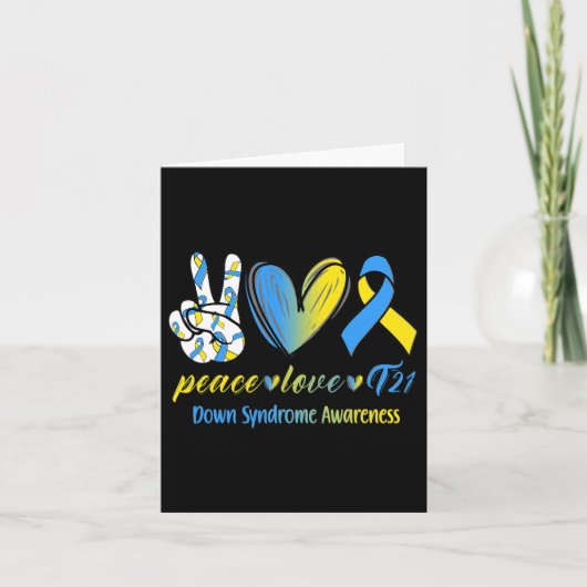 Carte Peace Love T21 Down Syndrome Sensibilisation S (Devant)