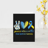 Carte Peace Love T21 Down Syndrome Sensibilisation S (Fleur jaune)