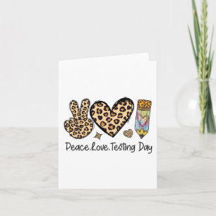 Carte Peace Love Testing Chemise Cute Test Jour Enseigna