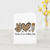 Carte Peace Love Testing Chemise Cute Test Jour Enseigna (Fleur jaune)