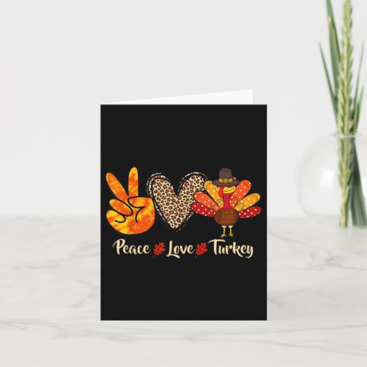 Carte Peace Love Turkey Little Pilgrim Thanksgiving (Devant)