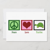 Carte Peace Love Turtles mignonne Turtle Card (Devant)