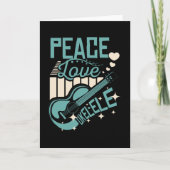 Carte Peace Love Ukulele (Devant)