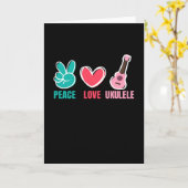 Carte Peace Love Ukulele Guitar Music (Fleur jaune)