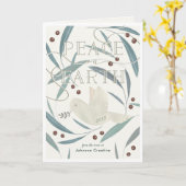 Carte Peace on Earth Dove Cream Corporate Holiday (Fleur jaune)
