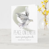Carte Peace on Earth Dove Photo Noël (Fleur jaune)
