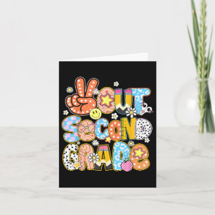 Carte Peace Out Second Grade Cute Super Jour Dernier De