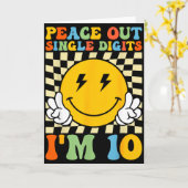Carte Peace Single Digits Im 10 Smile Face Birthday Girl (Fleur jaune)