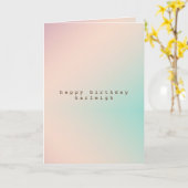 Carte Peach Aqua Tie Dye Ombre (Fleur jaune)